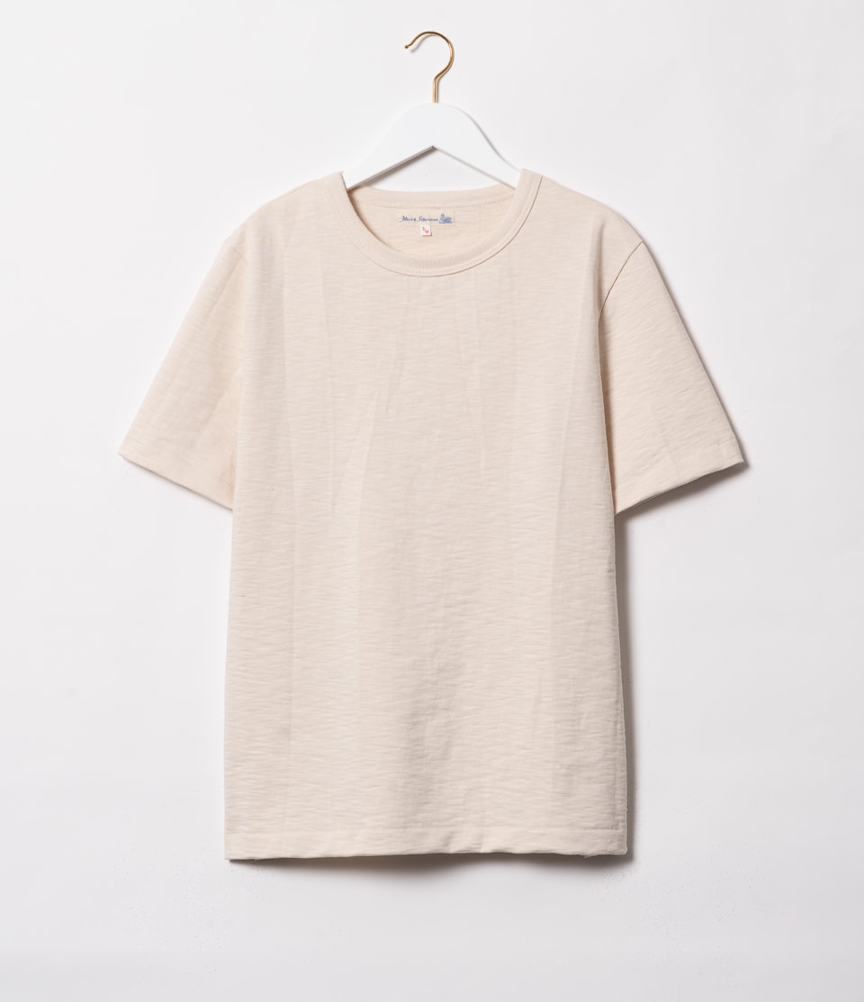 Beige Men Merz B. Schwanen 2S14 loopwheeled T Shirts | MERZ0419658